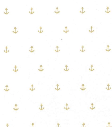 gold metallic anchors white fabric|Gold Anchor Fabric .